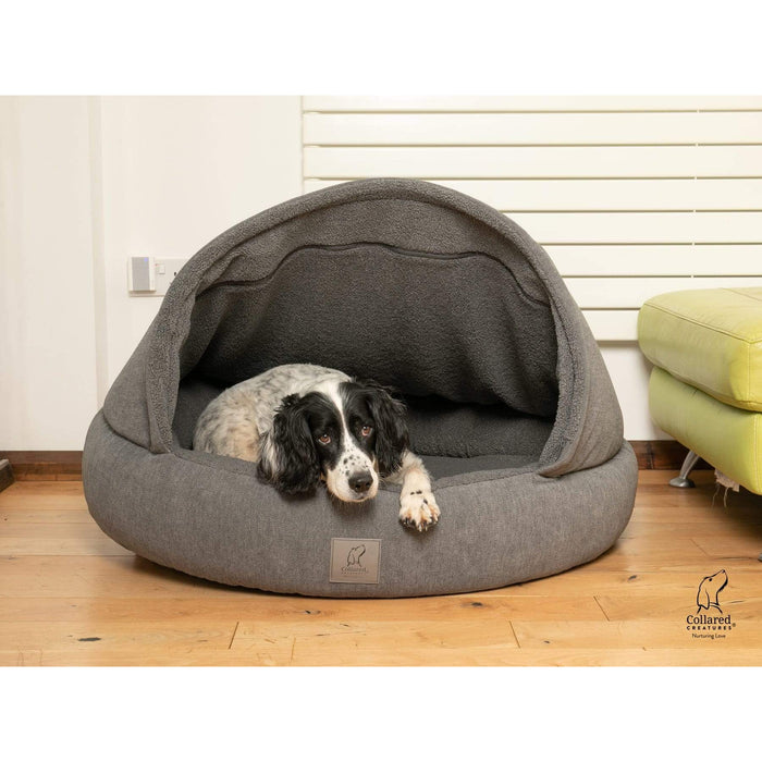Collared Creatures Beds Collared Creatures - Grey Deluxe Cocoon Luxury Dog Bed - BRAND NEW material