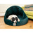 Collared Creatures Beds Collared Creatures Teal Quilted Velour Deluxe Comfort Cocoon Dog Cave Bed