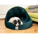 Collared Creatures Beds Collared Creatures Teal Quilted Velour Deluxe Comfort Cocoon Dog Cave Bed