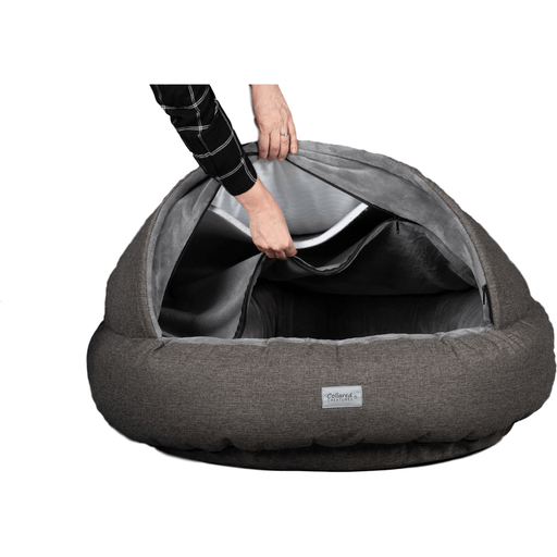 Collared Creatures Beds Grey Deluxe Cocoon Luxury Dog Bed