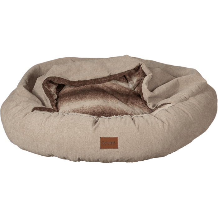Collared Creatures Beds Luxury Cocoon Cushion Dog Bed - Beige