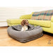 Collared Creatures Beds Luxury Grey Hoodied Bolster Dog Bed - Removable Hood