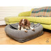 Collared Creatures Beds Luxury Grey Hoodied Bolster Dog Bed - Removable Hood