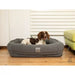 Collared Creatures Beds Luxury Grey Hoodied Bolster Dog Bed - Removable Hood