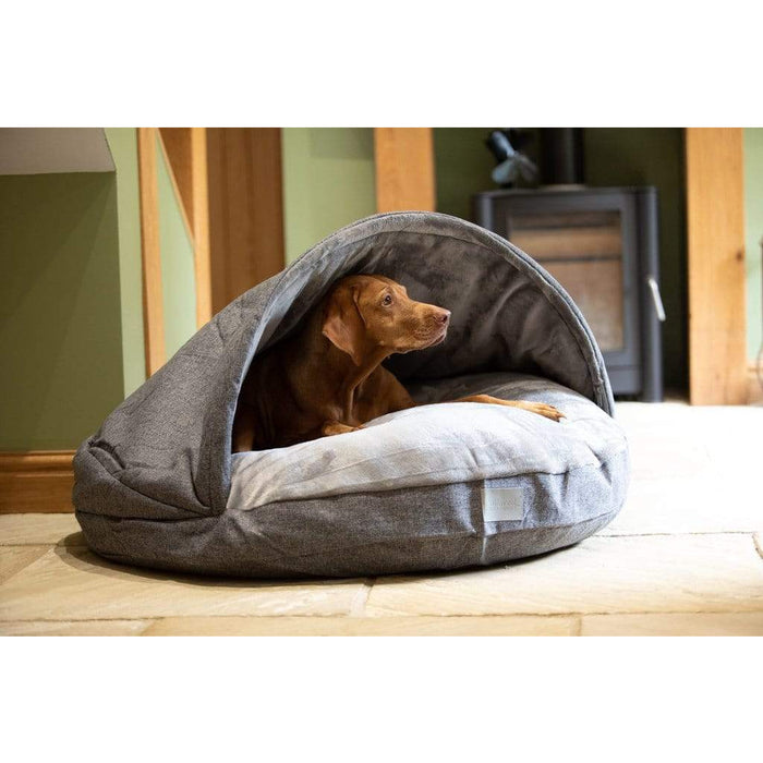 Collared Creatures Beds The Luxury Grey Cave Dog Bed