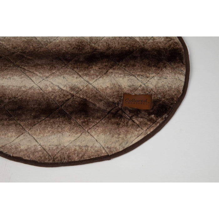 Collared Creatures Blanket Luxury Brown Faux Fur Deluxe Cocoon Round Dog Blanket