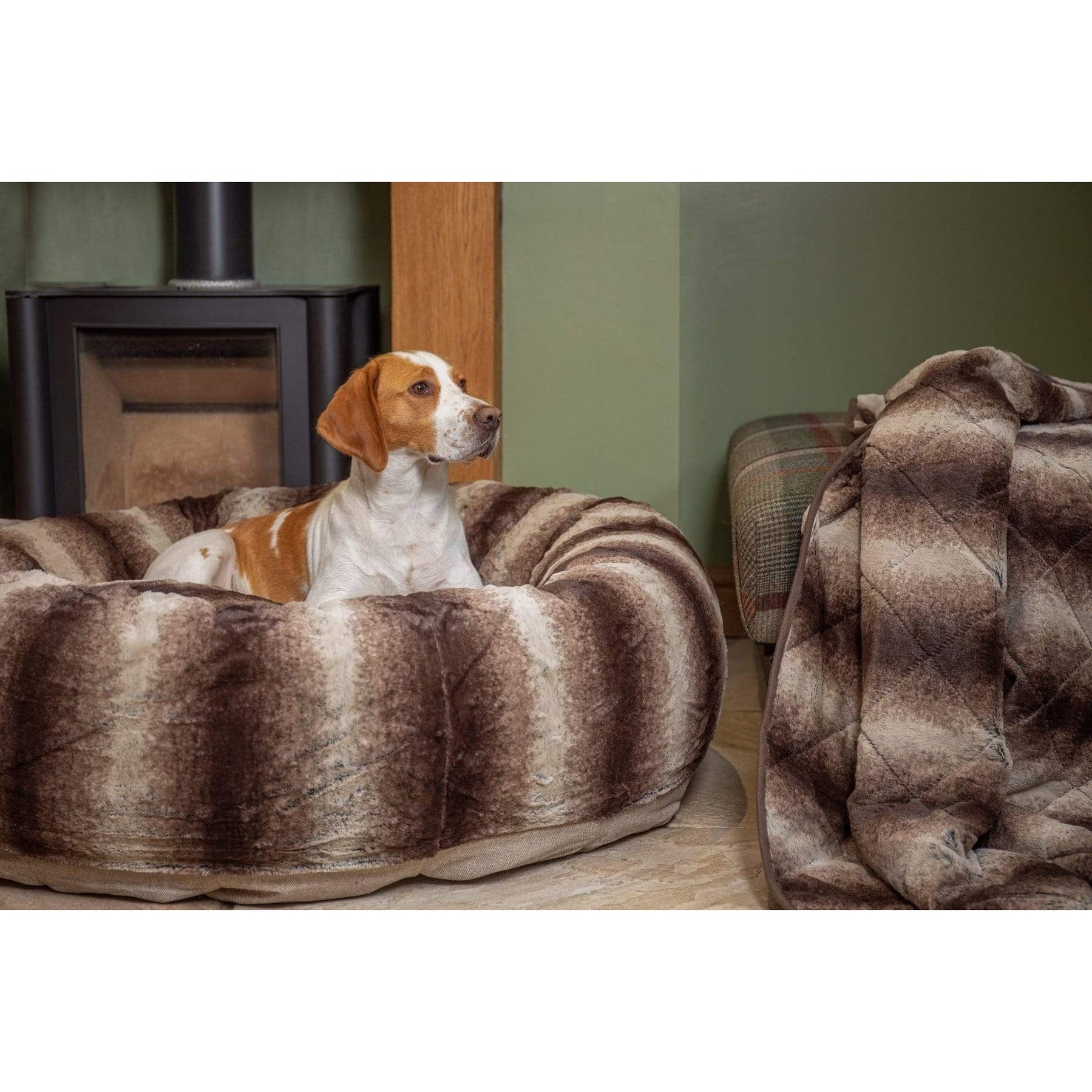 Collared Creatures Luxury FauxFur Brown Dog Blanket Sofa Throw