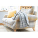 Collared Creatures Blanket Luxury Faux-Fur Modern Grey Check Dog Blanket - Sofa Throw