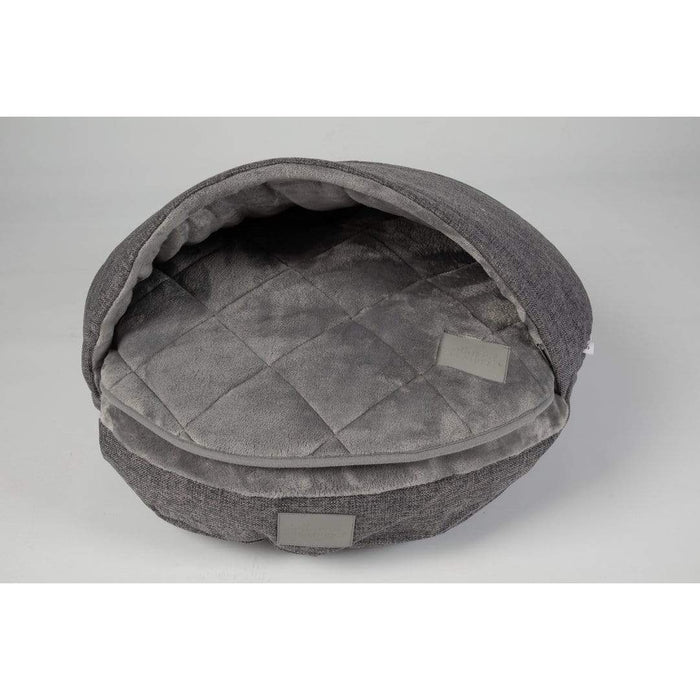 Collared Creatures Blanket Luxury Grey Quilted Cave Bed Round Dog Blanket