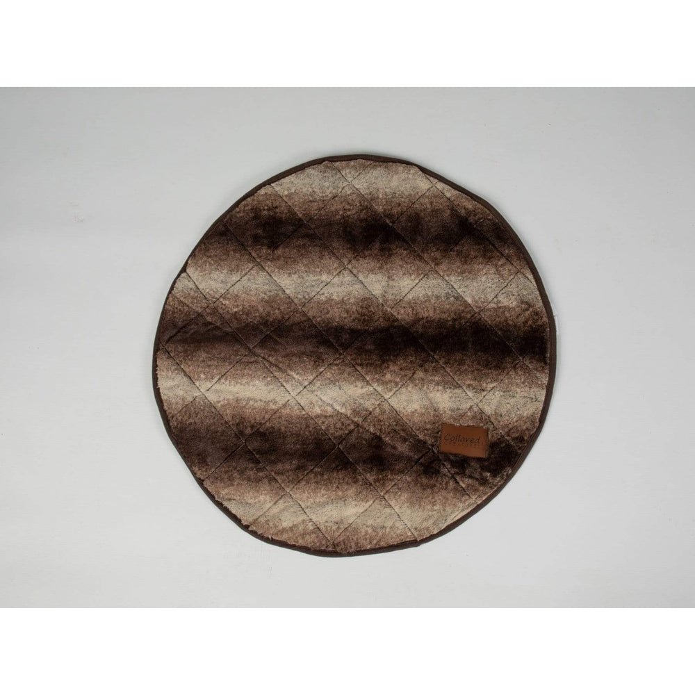 Collared Creatures Blanket Small 60cm Diameter Luxury Brown Faux Fur Deluxe Cocoon Round Dog Blanket