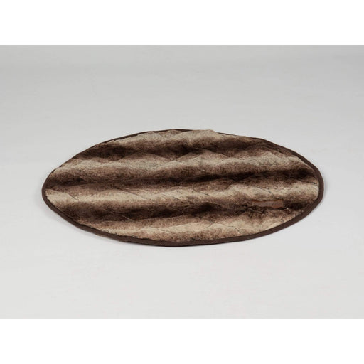 Collared Creatures Blanket Small 65cm Diameter Luxury Brown Faux Fur Cave Bed Round Dog Blanket