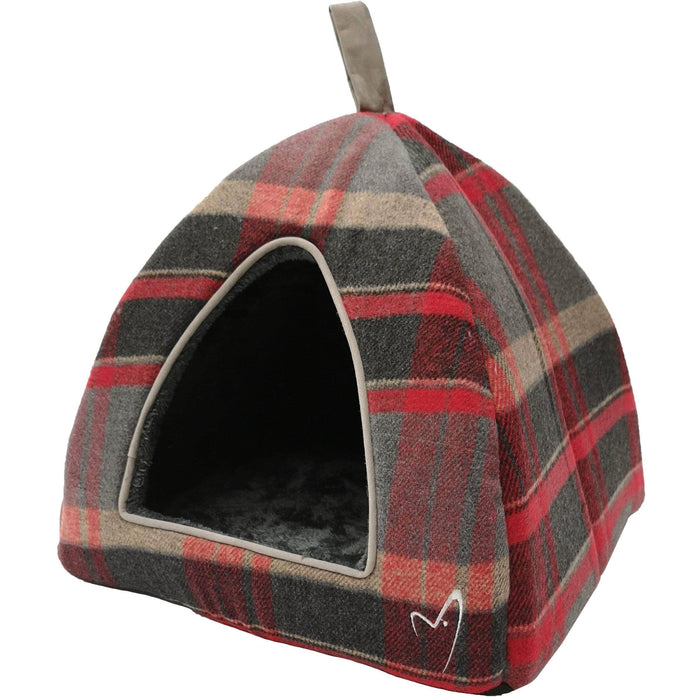 GorPets Beds Red Check Camden Pyramid Pet Bed - Suitable for Cats & Dogs