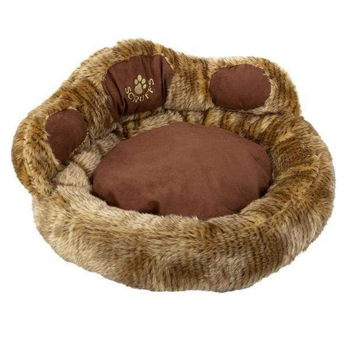 Scruffs® Beds 55x 55x 26/11cm / Brown Bear Scruffs® Paw Pet Bed